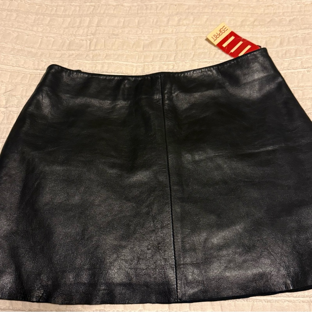 Esprit Black Leather Mini Skirt